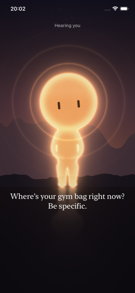 The sun character glowing on a night sky, asking &ldquo;Where's your gym bag right now? Be specific.&rdquo;